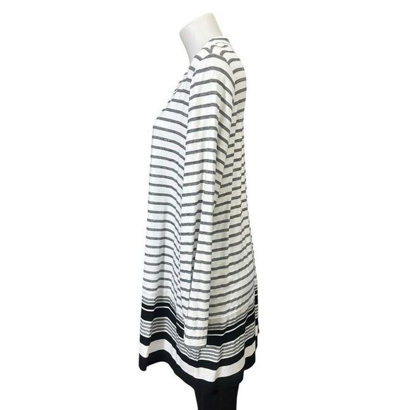 J.Jill Wearever Collection Striped Open Cardigan Sweater Wardrobe Staple sz L - Picture 3 of 8